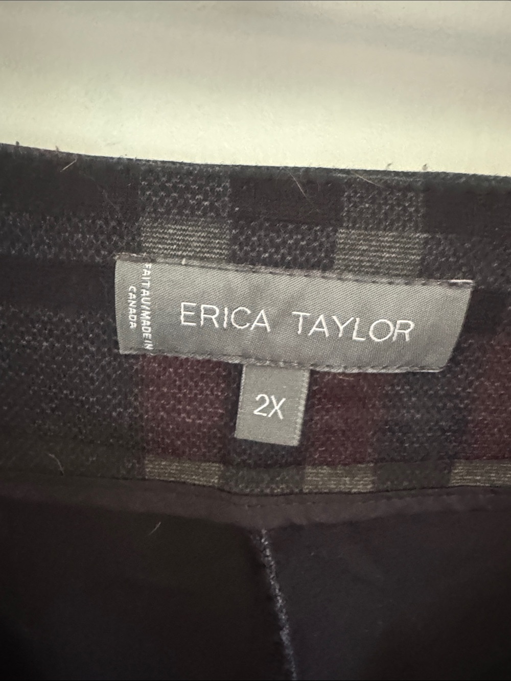 Erica Taylor Plaid pull up pants - navy, black & Deep Burgundy - 2X